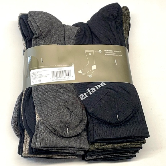 Timberland Men’s Cushioned Crew Socks Cotton Blend 10 Pairs Bundle Size 6-12 NWT - Picture 8 of 15